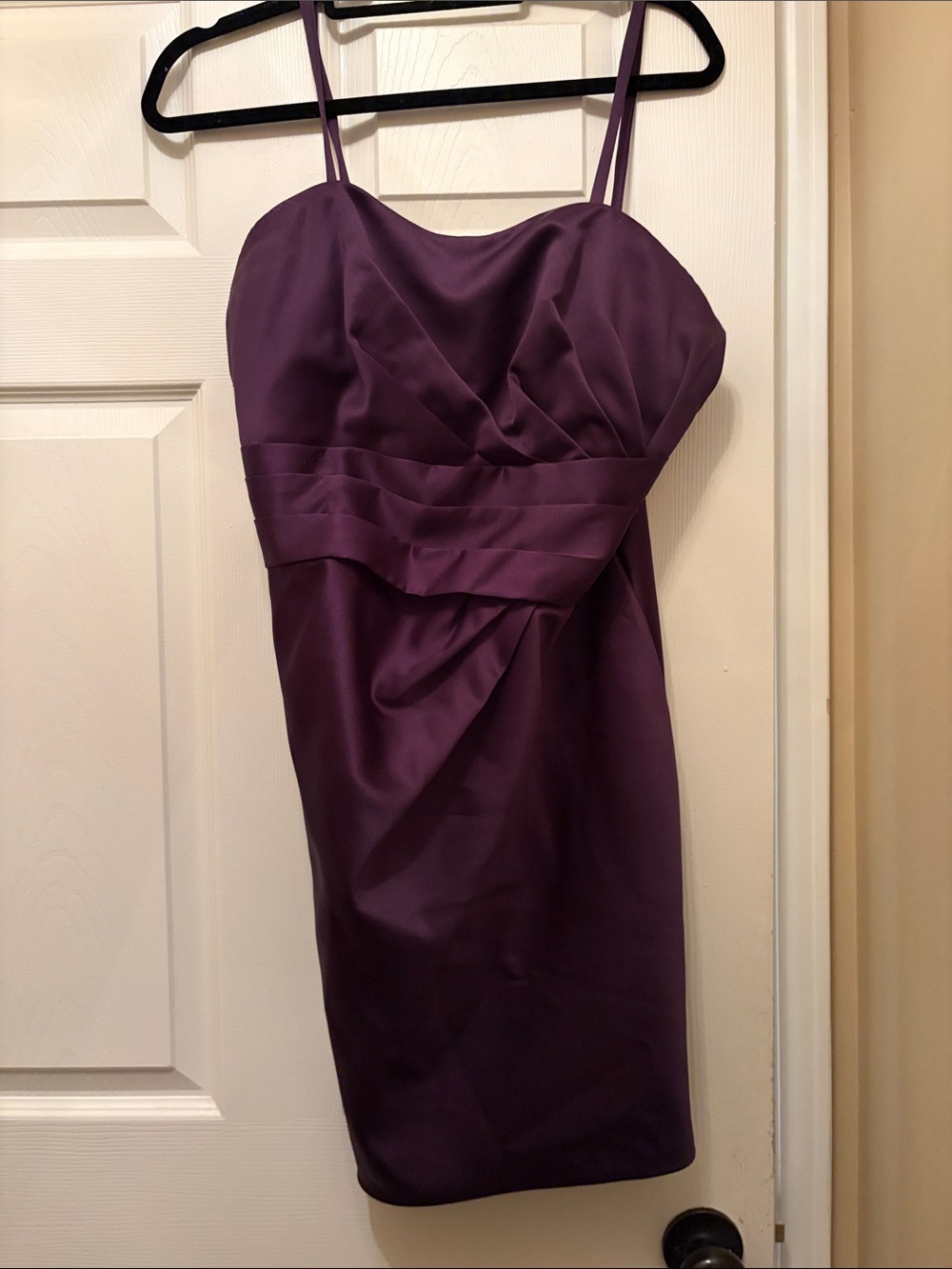 DaVinci Plum Satin Midi Sheath Dress